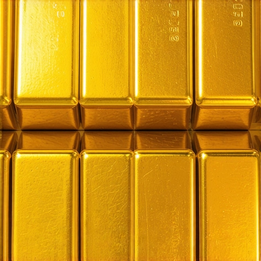 Stacked gold bars shining in a secure vault.