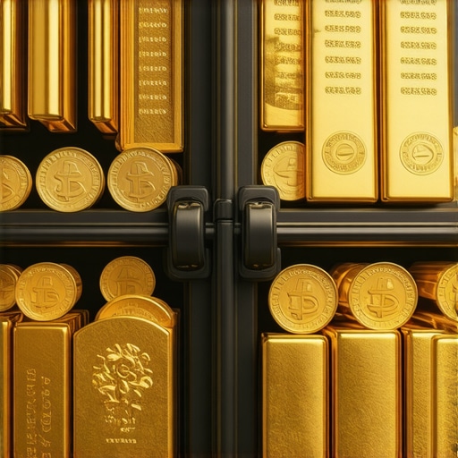  assorted gold coins and bars stored securely
