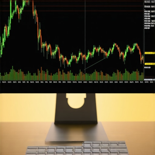 Financial charts and data on a computer screen depicting gold ETF performance.
