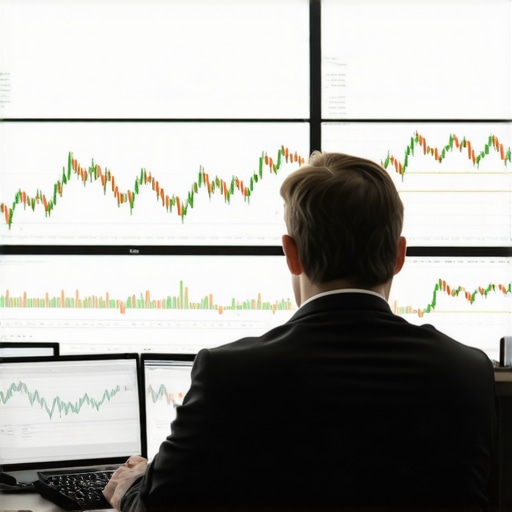 Gold Market Analytical Dashboard Financial analyst reviewing gold market data and economic indicators on multiple screens