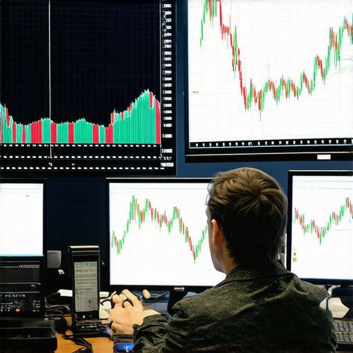 Gold Market Data Analysis Trader analyzing gold price charts and market data on multiple screens.