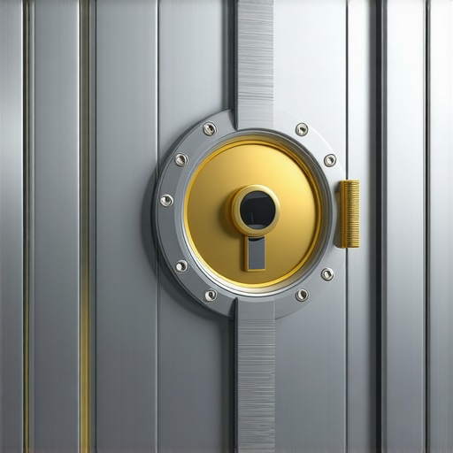 Modern gold vault with biometric security systems.