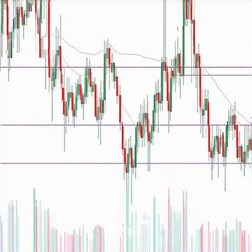 Graph illustrating multi-year Fibonacci retracement levels of gold price with supply and demand indicators. 