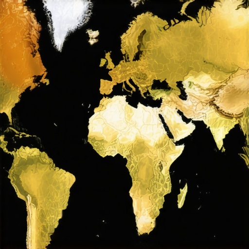 Map of Central Bank Gold Reserves Map depicting locations of central banks with significant gold holdings