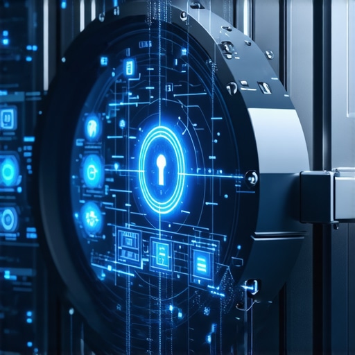 Next-Generation Gold Storage Security Futuristic digital vault representing blockchain-enabled gold storage with security features.