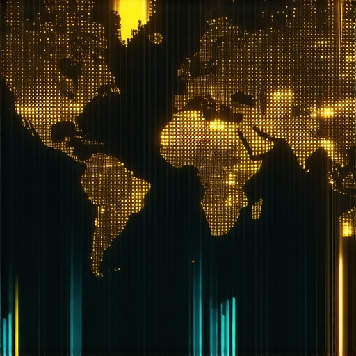 Visual representation of quantum computers processing economic data for gold price prediction.