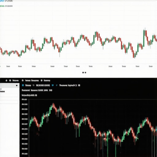 A futuristic trading interface displaying live gold market order flow and micro-indicators