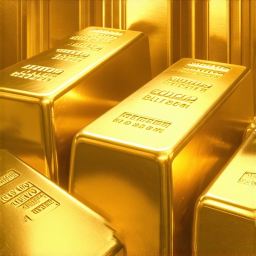 Gold bars and coins stored safely in a modern vault
