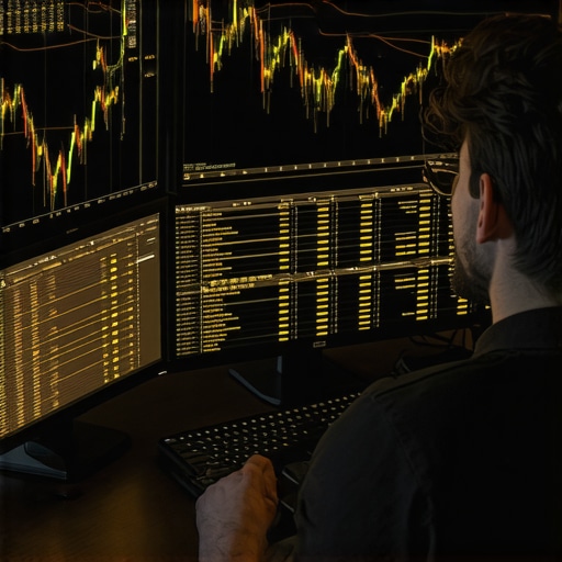 Sophisticated Gold Trading Dashboard Trader using advanced algorithms and blockchain analytics to forecast gold market movements