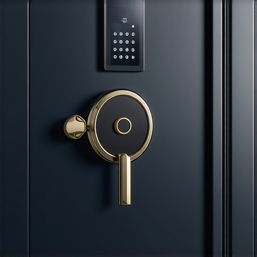 Secure, biometric-enabled gold safe with digital monitors.