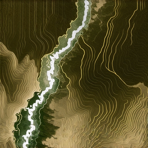 Satellite view highlighting active gold mining operations and logistics pathways.